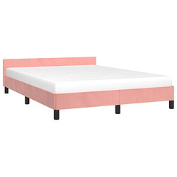 Avis Maison Chic Lit adulte - Cadre Structure de lit avec tête de lit Contemporain Rose 140x190 cm Velours -MN46235