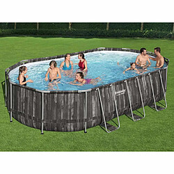 Bestway Ensemble de piscine Power Steel Ovale 488x305x107 cm