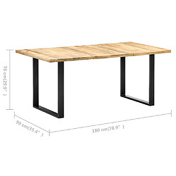 vidaXL Table de salle à manger 180x90x76 cm bois de manguier massif pas cher