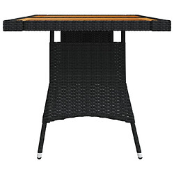 Avis Maison Chic Table de jardin | Table d'extérieur Noir 130x70x72 cm Résine tressée et acacia -GKD85102