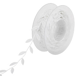 15m feuilles ruban garniture couronne de fleurs de mariage artisanat décor de fête blanc