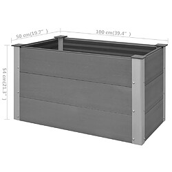 vidaXL Lit surélevé de jardin WPC 100 x 50 x 54 cm Gris pas cher