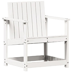 Maison Chic Chaise de jardin,Fauteuil Chaise de terrasse,Chaise d’extérieur blanc 62x55x77 cm bois de pin massif -GKD53138