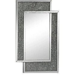 Vivenla Miroir argenté design effet 3D 80 x 120 cm collection Lustosa pas cher