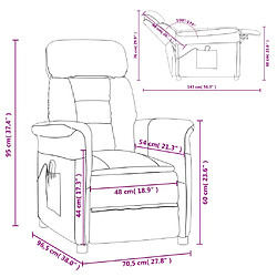 vidaXL Fauteuil de massage Gris foncé Similicuir daim pas cher