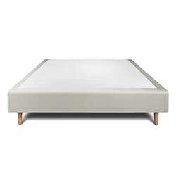 Sommeil de plomb Sommier Tapissier Velours Taupe 135x190 H35cm