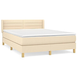 Maison Chic Lit Adulte - Lit simple Lit à sommier tapissier avec matelas moelleux - Meuble de Chambre - Crème 140x190 cm Tissu -MN99296