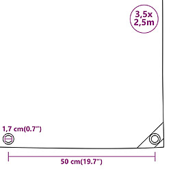 vidaXL Bâche de protection 650 g/m² 3,5x2,5 m Noir pas cher