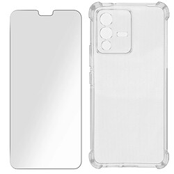 Avizar Pack Protection Vivo V23 Pro Coque + Verre Trempé Transparent