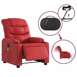 Maison Chic Fauteuil Relax pour salon, Fauteuil de massage inclinable électrique rouge similicuir -GKD89260 pas cher