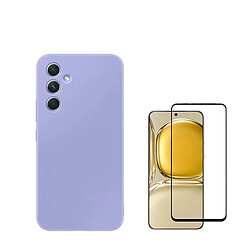 Kit de film en verre trempé de la couverture de 5D + couvercle de silicone liquide Phonecare pour Oppo Galaxy S24 5G - Violet