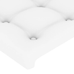 Acheter vidaXL Tête de lit à LED Blanc 200x5x118/128 cm Similicuir