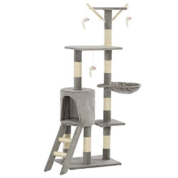 vidaXL Arbre à chat avec griffoirs en sisal 138 cm Gris