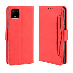 Wewoo Housse Coque Pour Google Pixel 4 Étui en cuir avec Motif mollet style skin sens peau fente carte séparée Rouge