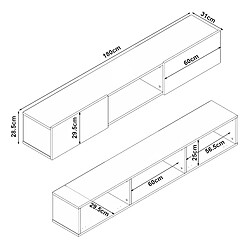 Avis Helloshop26 Meuble TV 180 x 31 x 29,5 cm effet chêne foncé 03_0007813