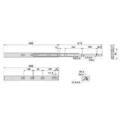 Acheter Emuca Pair de coulisses pour tiroirs, à billes, 45 x 600 mm, sortie totale, ferm