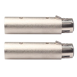 2Pièces Connecteur 3 Broches XLR Mâle à 5 Broches XLR Prise pour Microphone Câble DMX Audio XLR Adaptateur