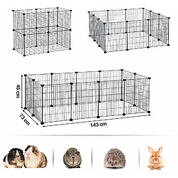 Acheter SONGMICS Enclos modulable pour Petits Animaux, Cage intérieur, Maillet en Caoutchouc Offert, 143 x 73 x 46 cm (L x l x H), Noir LPI01H