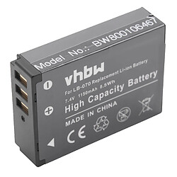 vhbw batterie 1150mAh (7.4V) pour appareil photo Kodak Pixpro AZ651, AZ651 Astro Zoom comme LB-070.