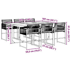 vidaXL Ensemble à manger de jardin 7 pcs Noir Résine tressée pas cher