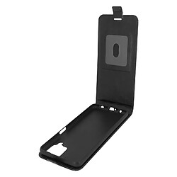 Avizar Étui Samsung Galaxy A12 Clapet Vertical Porte-carte Effet Lisse Noir