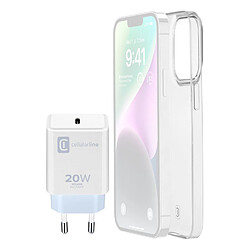 Cellular Line Cellularline Starter Kit Chargeur et Coque Blanche Transparente pour Iphone 14 Plus A2886