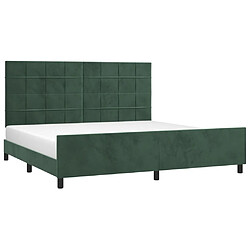 Avis Maison Chic Cadre/structure de lit avec tête de lit pour adulte - Lit Moderne Chambre Vert foncé 200x200 cm Velours -MN23263