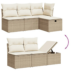 Avis vidaXL Salon de jardin avec coussins 6 pcs beige résine tressée