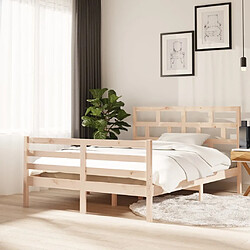 vidaXL Cadre de lit sans matelas bois massif 140x200 cm