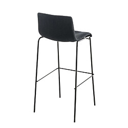 Acheter Decoshop26 Tabouret de bar x1 design moderne empilable assise en tissu noir et 4 pieds métal noir 10_0004957