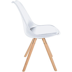 Avis Decoshop26 Chaise de salle à manger x1 style scandinave assise en plastique blanc et pieds ronds en bois clair 10_0001447