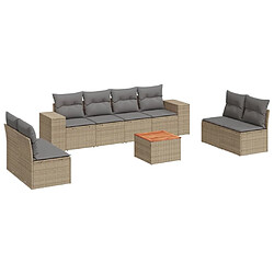 Maison Chic Salon de jardin avec coussins 9 pcs | Ensemble de Table et chaises | Mobilier d'Extérieur beige résine tressée -GKD77035