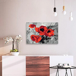 Paris Prix Tableau à Peindre Soi-Même Bouquet de Coquelicots 40x60cm