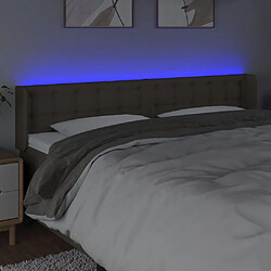 Avis vidaXL Tête de lit à LED Taupe 203x16x78/88 cm Tissu