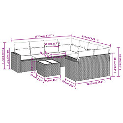 Avis Maison Chic Salon de jardin avec coussins 9 pcs | Ensemble de Table et chaises | Mobilier d'Extérieur beige résine tressée -GKD29594