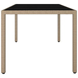 Acheter Maison Chic Table de jardin | Table d'extérieur plateau en verre Résine tressée verre trempé -GKD63824