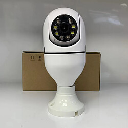 Webcam 360 degrés Panoramique Caméra de surveillance de capuchon de lampe Maison sans fil WiFi HD Moniteur à distance pour téléphone portable