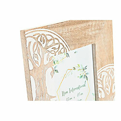 Cadre photo DKD Home Decor Blanc Marron Bois Verre Bois de manguier Arbre Indien 23 x 2 x 28 cm