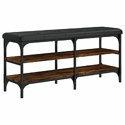 Maison Chic Banc à chaussures | Meuble de rangement à chaussures Meuble d'Entrée chêne fumé 102x32x47 cm bois d'ingénierie -MN54092