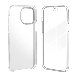 Avizar Coque Intégrale pour iPhone 15 Plus Arrière Rigide et Avant Souple Transparent