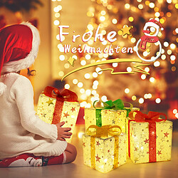 Acheter Autres Temps ZMH Gift Box Christmas Decoration : Set de 3 boîtes de Noël d'intérieur pour l'éclairage sous les arbres