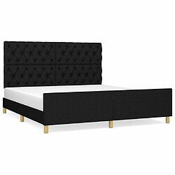 Maison Chic Lit adulte - Cadre Structure de lit avec tête de lit Contemporain Noir 160x200 cm Tissu -MN13669