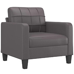 Avis vidaXL Fauteuil avec repose-pied Gris 60 cm Similicuir