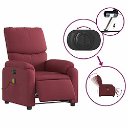 Maison Chic Fauteuil Relax pour salon, Fauteuil de massage inclinable électrique Rouge bordeaux Tissu -GKD24664 pas cher