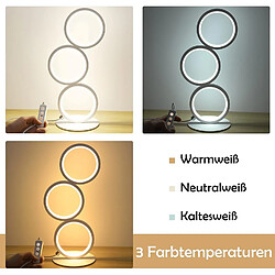 Avis NETTLIFE Lampe de table LED Lampe de chevet à intensité variable Tactile Lampe de table design moderne Anneau décoratif en métal Lampe de bureau Cercle blanc Lampe de lecture en aluminium