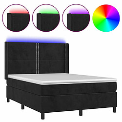 Sommier à lattes,Cadre à lattes de lit pour Adulte matelas et LED Noir 140x200 cm Velours -MN96973