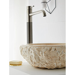 Acheter Pegane Vasque à poser / lavabo en marbre coloris beige - Diamètre 40 x Hauteur 15 cm