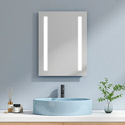 EMKE Miroir lumineux salle de bain 45x60cm, Miroir LED salle de bain, Miroir avec l'éclairage, Lumière blanche froide