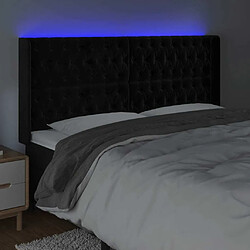 Acheter Maison Chic Tête de lit scandinave à LED,meuble de chambre Noir 203x16x118/128 cm Velours -MN34911