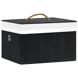 Maison Chic Ensemble de 4 Boîtes de rangement,Boîtes de stockage en bambou Noir -MN616948